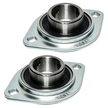 2 Pack SBPFL207-22 Pillow Block Bearings 1-3/8" Bore Bearing Units Steel Flange Mounted Bearing Housing Pressed Steel Flange Bearing (SBPFL207) - style: SBPFL207-22