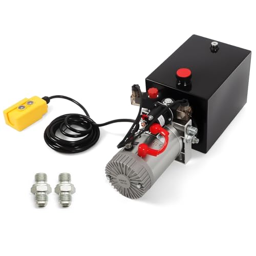 Nakkaa 12V DC 8 Quart Hydraulic Power Device Double Acting Hydraulic Pump - size: 8 Quart Double