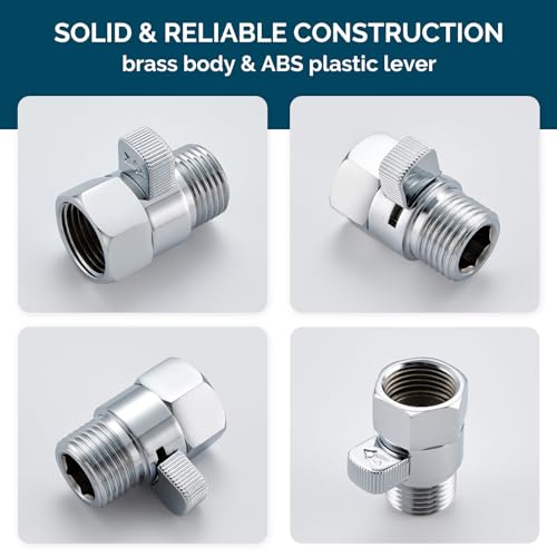 Angle Simple Shower Head Shut Off Valve, Water Flow Control Valve, Chrome - color: Chrome