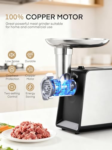 FOHERE Electric Meat Grinder for Home Use 3200W Max Heavy duty