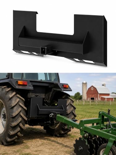 Garvee 1/4" Universal Skid Steer Attachment Plate 2" Trailer Hitch Receiver - size: 1