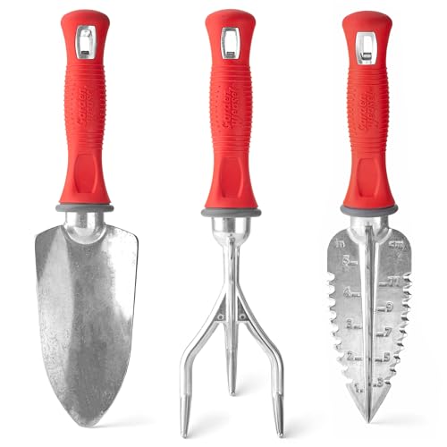 Garden Weasel 3Piece Hand Tool Set Trowel Transplanter Cultivator Gardening