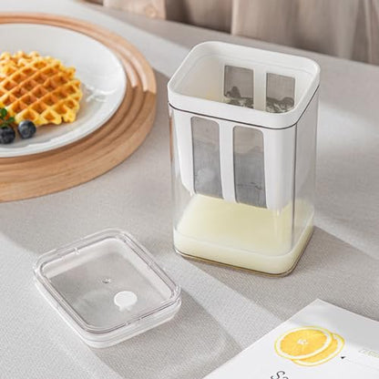 Yogurt Strainer, Stainless Steel 80 Mesh Fine Hole Whey Separator with Lid, 1100ml Capacity for Home Kitchen Use