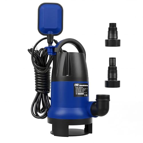 Prostormer 1HP 3700GPH Submersible Sump Pump with Automatic Float Switch - color: Blue
