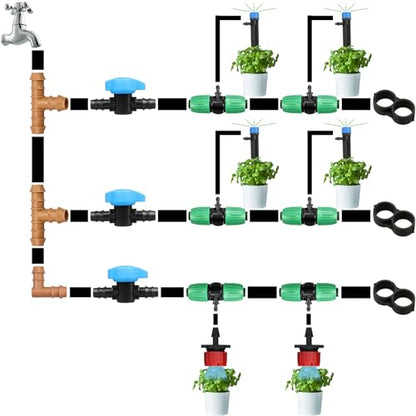 Gardrip 5 Pack 1/2 Inch Drip Irrigation Valve: 1/2 in. in-Line Shut Off Valves for 1/2 Inch Drip Irrigation Tubing (.570-.620" ID) Barbed Cut Off Switch Valve for Garden Irrigation System - size: 1/2" Irrigation Valves