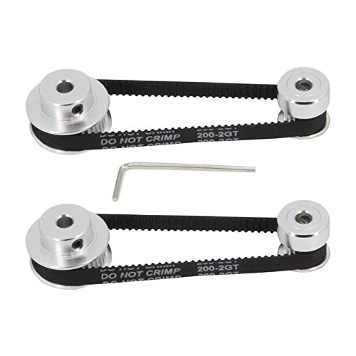 2PCS Set GT2 Synchronous Wheel 20&36 Teeth 5mm Bore Aluminum Timing Pulleys with 2PCS Length 200mm Width 6mm Belt (20-36T-5B-6) - style: 20-36T-5B-6