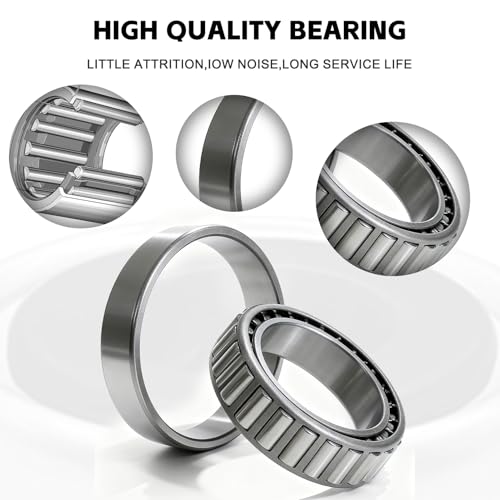 2 Set 3500lb Trailer Bearings Kit L68149/L68111 and L44649/L44610 Fits for 1-3/8'' to 1-1/16'' Axles Trailer Wheel Hub with 171255TB Seal OD 1.719'', Dust Cover and Cotter Pin - color: L68149/L68111+L44649/L44610