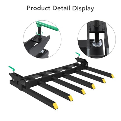 Heavy Duty Clamp-on Debris Forks for 60" Loader Bucket – 4000 Lbs Capacity
