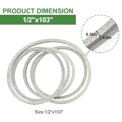 GX20072 42 inch Deck Belt for John Deere D100 D105 D110 D120 D125 - size: 104" X ½