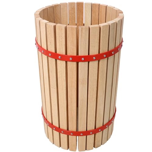 Fruit Wine Press - 100% Nature Apple&Grape&Berries Crusher Manual Juice Maker for Kitchen, Solid Wood Basket with 8 Blocks Cider Heavy Duty Wine Making Press
