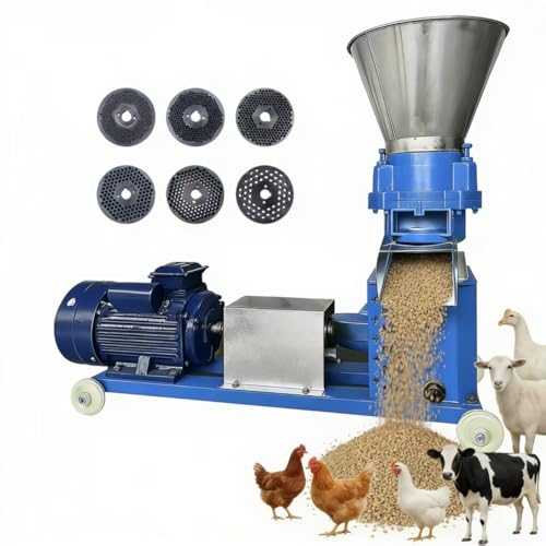 Feed Pellet Machine 110V 60HZ w/3 Head Rollers 6 Grinding Discs
