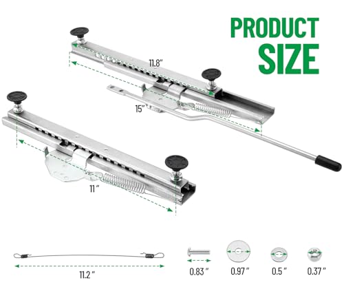 Dual Locking Ball Bearing Seat Sliders - color: Silver-Gray