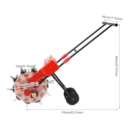 Walk-Behind Row Crop Planter, Hand-Push Garden Seeder with 10 Seed Nozzles - size: 10 Nozzles