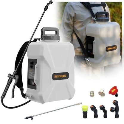 3-Gal Lawn Garden Backpack Sprayer Compatible with Dewalt 20V Battery - color: Gray