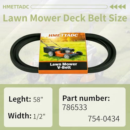 786533 Lawn Mower Tractor Drive Belt (1/2" x 58") for Cub Cadet/MTD - size: 786533(1/2"x 58")