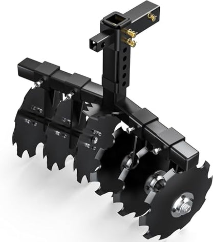 Suitable for 28" Tractor Disc Plow Harrow with 2" Receiver, Pull Behind Tiller for ATV, Black