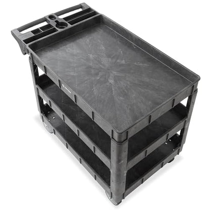 Dryser Utility Cart with Wheels, 46" x 25" Heavy Duty 550 lb. Capacity with Shelves - 3 Tier Rolling Cart with Two 5" Swivel Casters for Warehouse, Garage, Cleaning - size: 3 Shelves 2 Swivel 46x25
