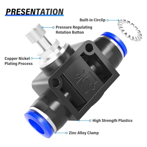 TAILONZ 8mm SCF-8 Flow Control Valve 5pcs - size: 8mm/Blue/5PCS
