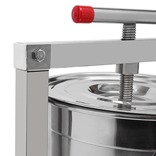 Grape Press, 3.5Gallon/448Oz Stainless Steel Fruit Wine Press with Height Adjustable Stand Apple Cider Manual Press Machine for Grape Honey…