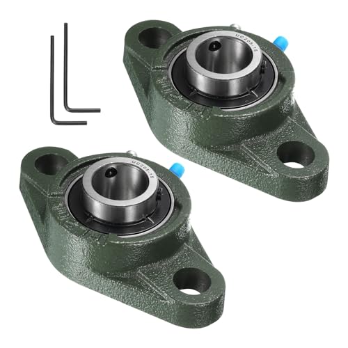 uxcell 2pcs UCFL205-15 Pillow Block Bearings 15/16 inch Bore Self Alignment, Solid Cast Iron Base Mounted Chrome Steel Bearings - size: UCFL205-15