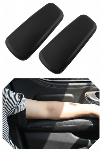 2 PCS Car Knee Cushion, Soft Comfort Leg Rest Pillow, Driver Leg Support Pad for Door and Central Control, One-Piece Molded Car Accessories, Universal for Most Cars (Black)