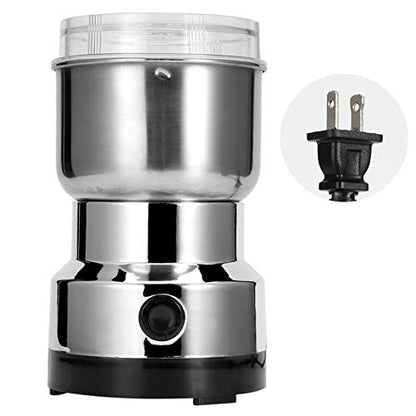 Grain Grinder, Mill Stainless Steel Powder Grinder Machine Coffee Nut Grain Crusher Mill Blender Kitchen Tool For Dry Grains Coffee Rice Corn PepperUs Plug 110V