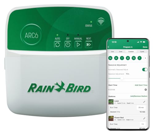 Rain Bird ARC6 Irrigation Controller, Smart WiFi, Indoor, 6-Station - style: Indoor 6-Station