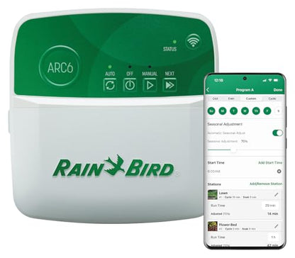 Rain Bird ARC6 Irrigation Controller, Smart WiFi, Indoor, 6-Station - style: Indoor 6-Station
