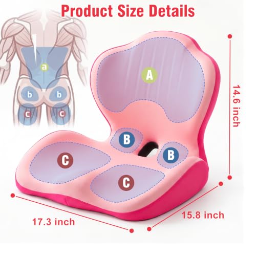 Car Seat Cushion Office Chair Cushion with Lumbar Support Pillow - color: Pink