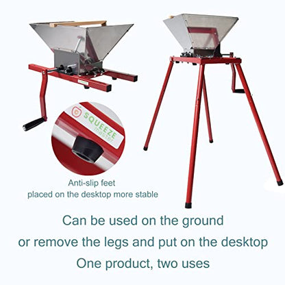 SQUEEZE master XL Fruit Apple Cider Wine Classic Press- 7.9 Gallon with Fruit Apple Wine Classic Crusher With Stand