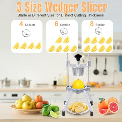 Commercial Lemon Slicer & Citrus Wedger, 4/6/8-Wedge Lemon Lime Cutter - size: Lemon Cutter + 3 Blade