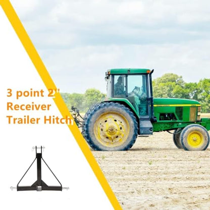 3 Point 2 Receiver Trailer Hitch Category 1 Tractor Tow Hitch Drawbar