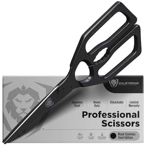 Dalstrong Japanese Stainless Steel Ambidextrous Kitchen Scissors - All Purpose - Heavy Duty - Detachable - Sharp Blade - Herbs, Pizza, Meat Cutting - color: Black