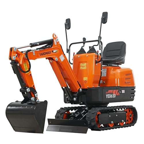 Mini Excavator with Claw, Grading Bucket & Rake, 306cc EPA Compliant Engine, Suitable for Construction Work, Farm&Landscaping, Utility installations