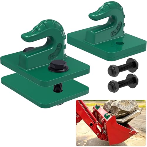 Insaga 3/8" Tractor Bucket Hooks - 2 Pack Forged Steel Bolt-On Grab Hooks - color: Dark Green-2Pack