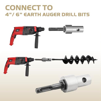 Earth Auger Drill Adapter for 1/2" SDS Plus Corded Cordless Drill