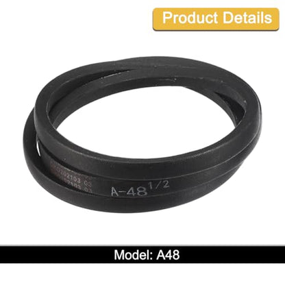 uxcell A48 1/2 Classic Wrapped V-Belt,50" Outer Circ A Profile,Black - size: A48 1/2