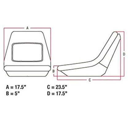 AM107759 Black Seat Fits John Deere 655 755 756 855 856 955 Tractor