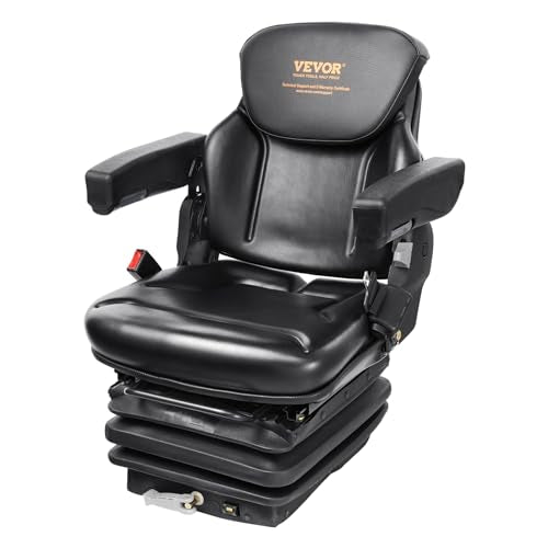 VEVOR Universal Forklift Seat, Tractor Seat with Armrest & Adjustable Back - style: High Suspension