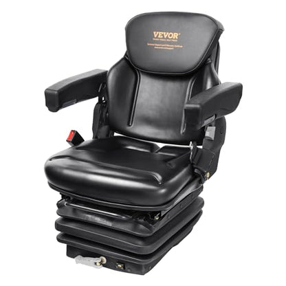VEVOR Universal Forklift Seat, Tractor Seat with Armrest & Adjustable Back - style: High Suspension
