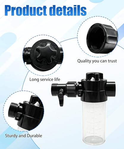 2pcs 4oz Fertilizer Injector Bottle with Valve and Hose Adapter - color: 2pcs