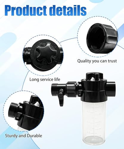 2pcs 4oz Fertilizer Injector Bottle with Valve and Hose Adapter - color: 2pcs