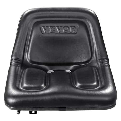 VEVOR Universal Tractor Seat, Lawn Mower Seat with Micro Switch, Black - style: One piece style