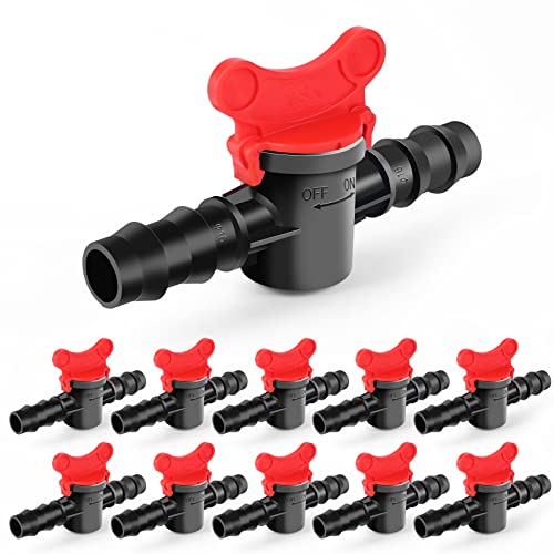 drip irrigation parts Barbed Ball valve 16mm 1/2 inch drip irrigation tubing shut off valve 10pack