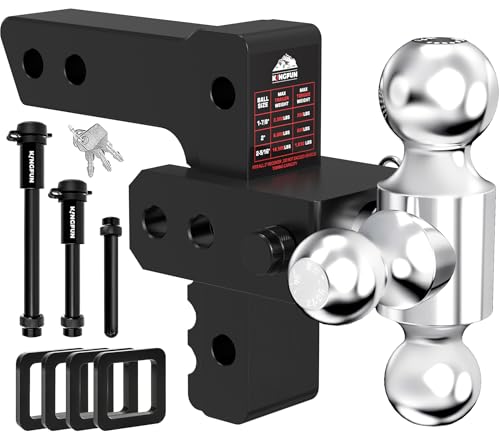 Kingfun Adjustable Trailer Hitch- Drop Hitch 2.5 inch Receiver 6" Drop/Rise - color: Black, size: 2.5"Receiver- 6"Rise/Drop Hitch