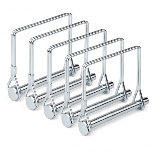 5-Pack 1/4 x 2-3/4 Inch Square Trailer Hitch Pins with Wire Locks