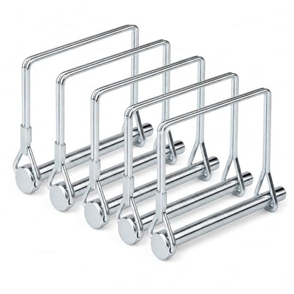 5-Pack 1/4 x 2-3/4 Inch Square Trailer Hitch Pins with Wire Locks