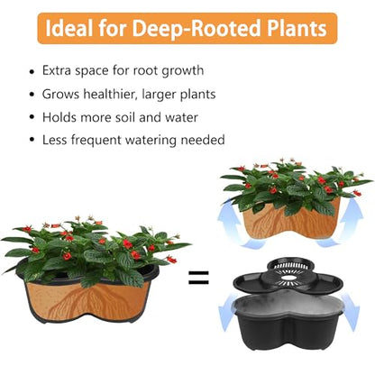 VECELO 5 Tier Vertical Garden Planter, Self Watering Stackable Planters with Wheels for Strawberries, Herbs, Flowers, Vegetables, Black - color: Black, size: 5 Tier