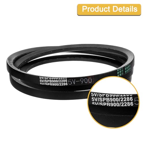 uxcell 2Pcs 5V900 V-Belt, Classic Wrapped Rubber V-Belt 90" Outside Circumference x 0.62" Width x 0.53" Height for Industrial Machinery Equipment, Black - size: 90", style: 5V900