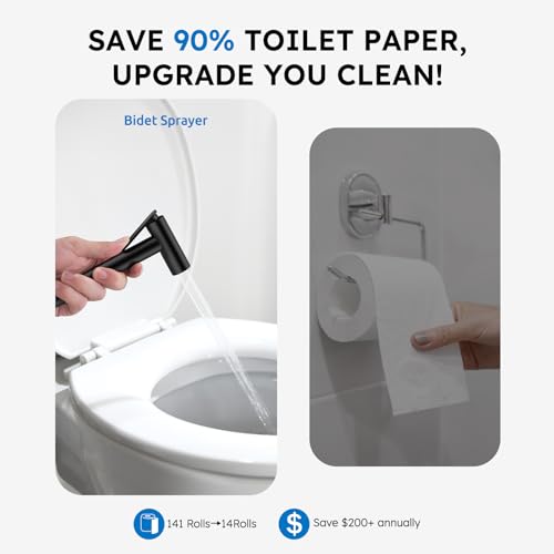 Arofa Built-in Hot and Cold Bidet Sprayer, Warm Water Bidet, Matte Black - color: Black, size: Built-in Hot & Cold Water Modes-Round